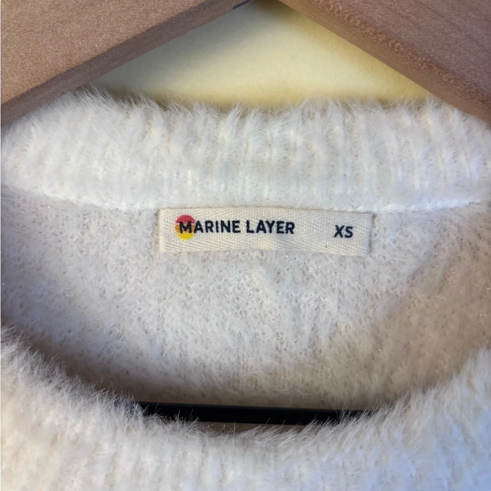 Marine Layer Arielle Women's Cream Sparkling Polka Dot Sweater Size XS